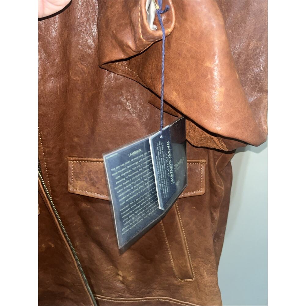 Daniel Cremieux Leather Sz Large Jacket Soft Lambskin Leather Tan 90’s VTG NWT - Picture 6 of 10